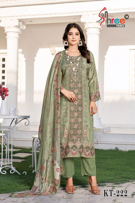 Kt 222 by Shree Viscose Maslin Digital Printed Salwar Suits Bulk Orders In India